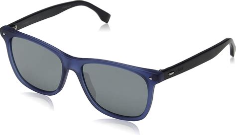 Fendi Men's FFM0002 Sunglasses, Black/Blue, 55